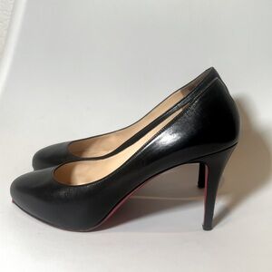Christian Louboutin Black Pumps leather upper red bottom size 38.5/ 8.5 classic